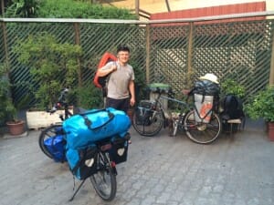 Next to hostel in Santjago